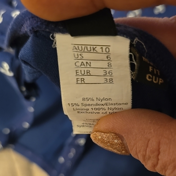 NIPTUCK Nautical Blue Womans One Piece Swimsuit Maine Anchor Size 6 Vacation - Picture 7 of 7